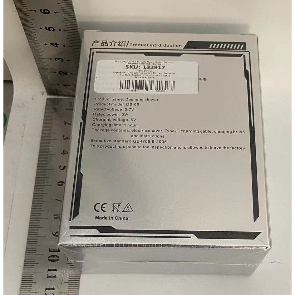 Mini Aparat de Ras Electric Portabil, Rezistent la Apa IPX7 cu 2 Lame din Otel, Incarcare USB Type-C, Autonomie 45 min, Carcasa ABS si Fibra de Carbon, Portocaliu