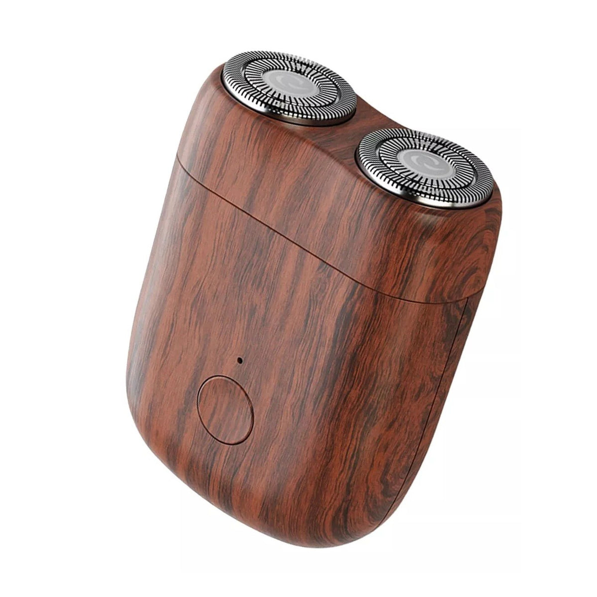 Mini Aparat de Ras Electric Portabil, Cap Rotativ cu 2 Lame din Otel, Rezistent la Apa IPX-7, Incarcare USB Type-C, Autonomie 45 min, ABS si Fibra de Carbon, Maro