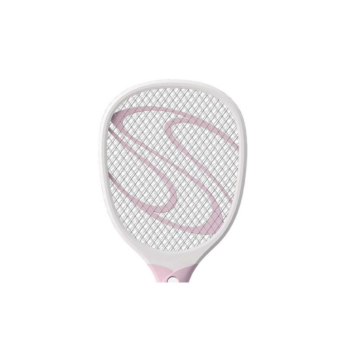 Paleta Electrica pentru Tantari si Muste cu LED, Incarcare USB, Racheta Anti-Insecte cu Impuls Inalta Tensiune, Plastic Durabil, Alb-Roz