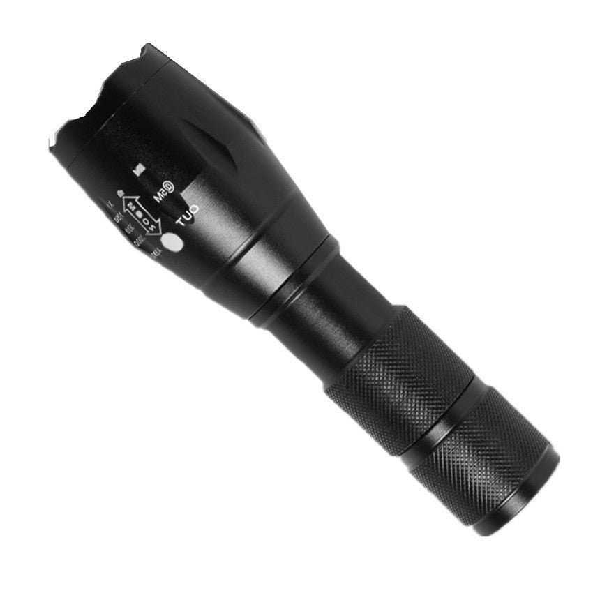 Lanterna LED Reincarcabila cu Functie Power Bank, Zoom Telescopic, Raza 300m, 5W, 500 Lumeni, Rezistenta IP44, Model T9, Negru