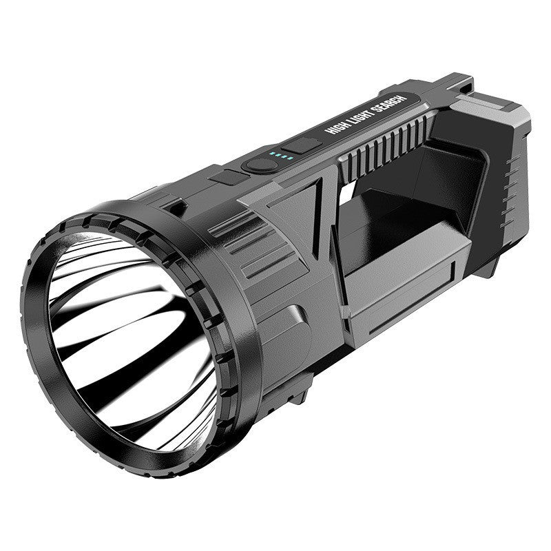 Lanternă LED Reîncărcabilă USB cu 2 Surse de Lumină și Tehnologie COB, Putere 5W, Autonomie 8-24h, Rază 200m, Rezistentă la Apă, Carcasă ABS, Indicator Baterie, 23 x 10 x 10 cm, Negru