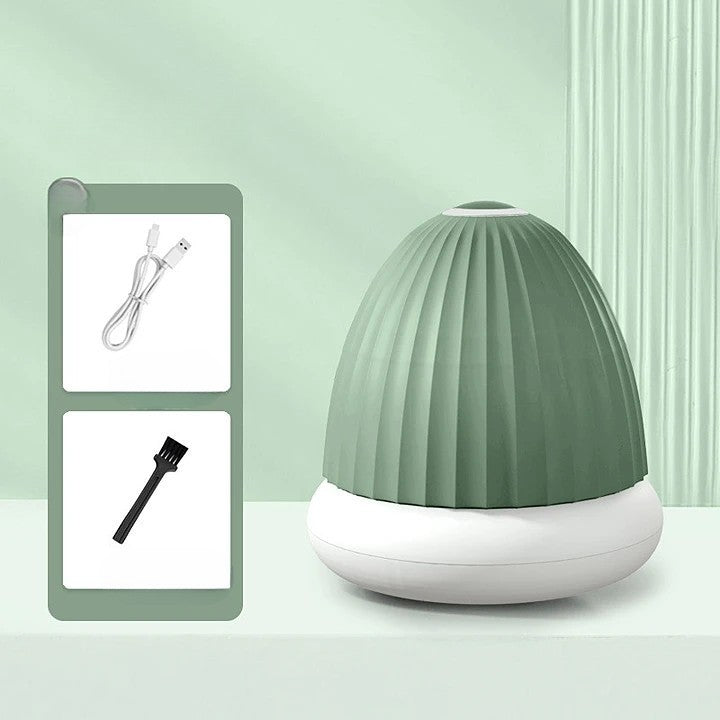 Aparat de Scame 2 in 1 cu Lampa de Veghe, Curatare Haine si Tesaturi, 6 Lame Otel Inoxidabil, 3 Trepte Putere, Reincarcabil USB Tip C, 4 W, 9 x 10 cm, Verde