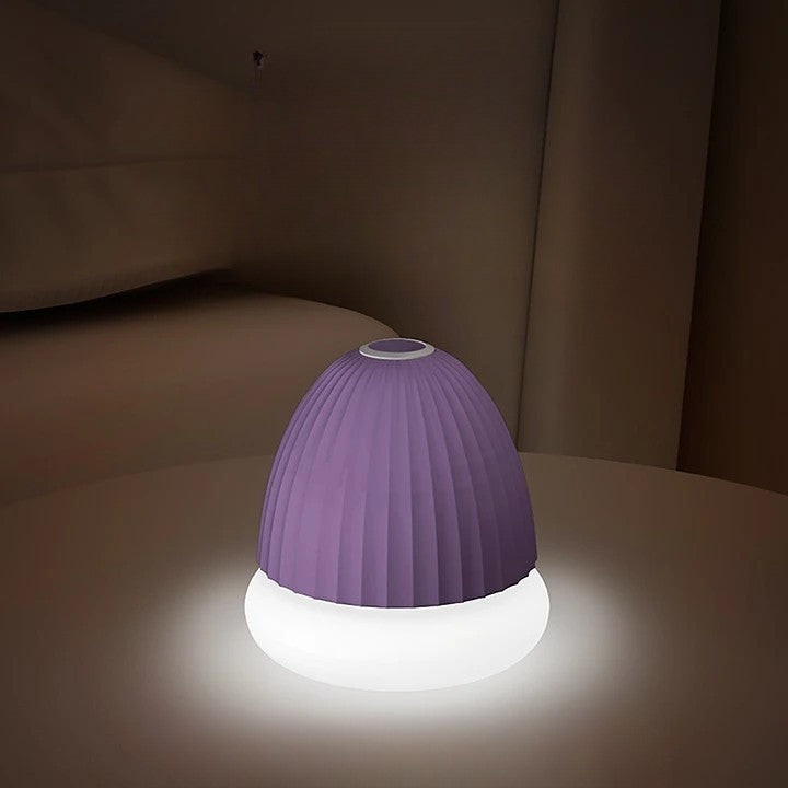Aparat de Scame 2 in 1 si Lampa de Veghe, Curatare Haine, 6 Lame Otel Inoxidabil, 3 Trepte de Putere, Incarcare USB Tip C, 4 W, 9 x 10 cm, Mov