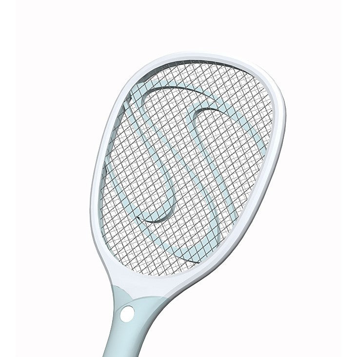Paleta Electrica pentru Tantari si Muste, Sistem Anti-Insecte cu LED, Reincarcabila prin USB, Material Plastic, Alb-Albastru