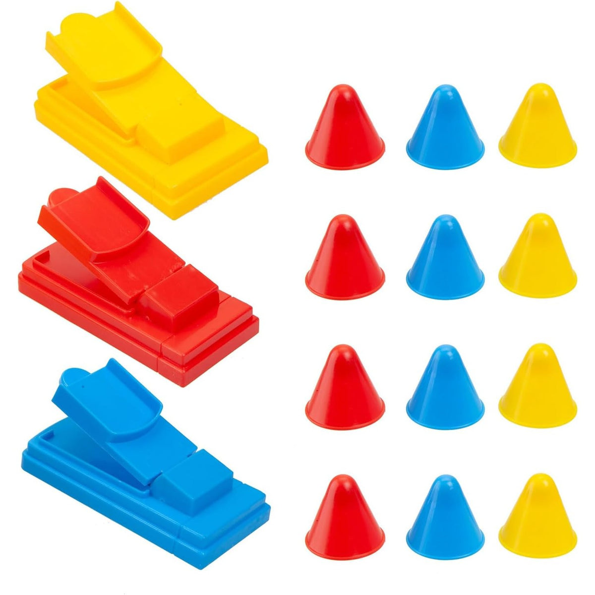 Joc Interactiv de Îndemânare 3 Hats Off pentru Copii, Set cu Lansatoare și Figurine Pălării, Plastic, 2-3 Jucători, +3 Ani, Multicolor