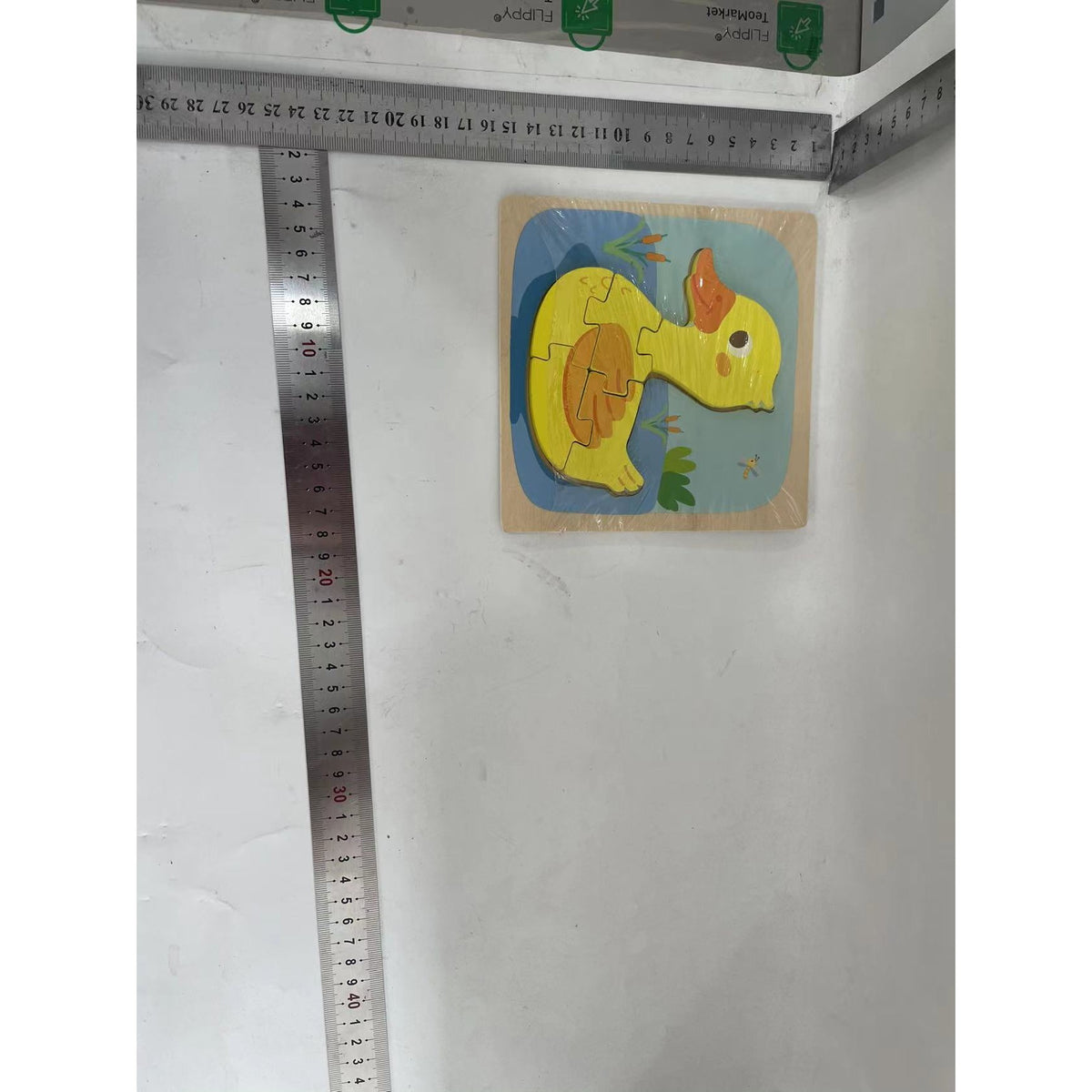 Puzzle Montessori din Lemn pentru Copii, Jucarie Educativa 3D, Model Ratusca, Dezvoltare Motricitate si Logica, 5 Piese, 15x15x0.5 cm, Multicolor