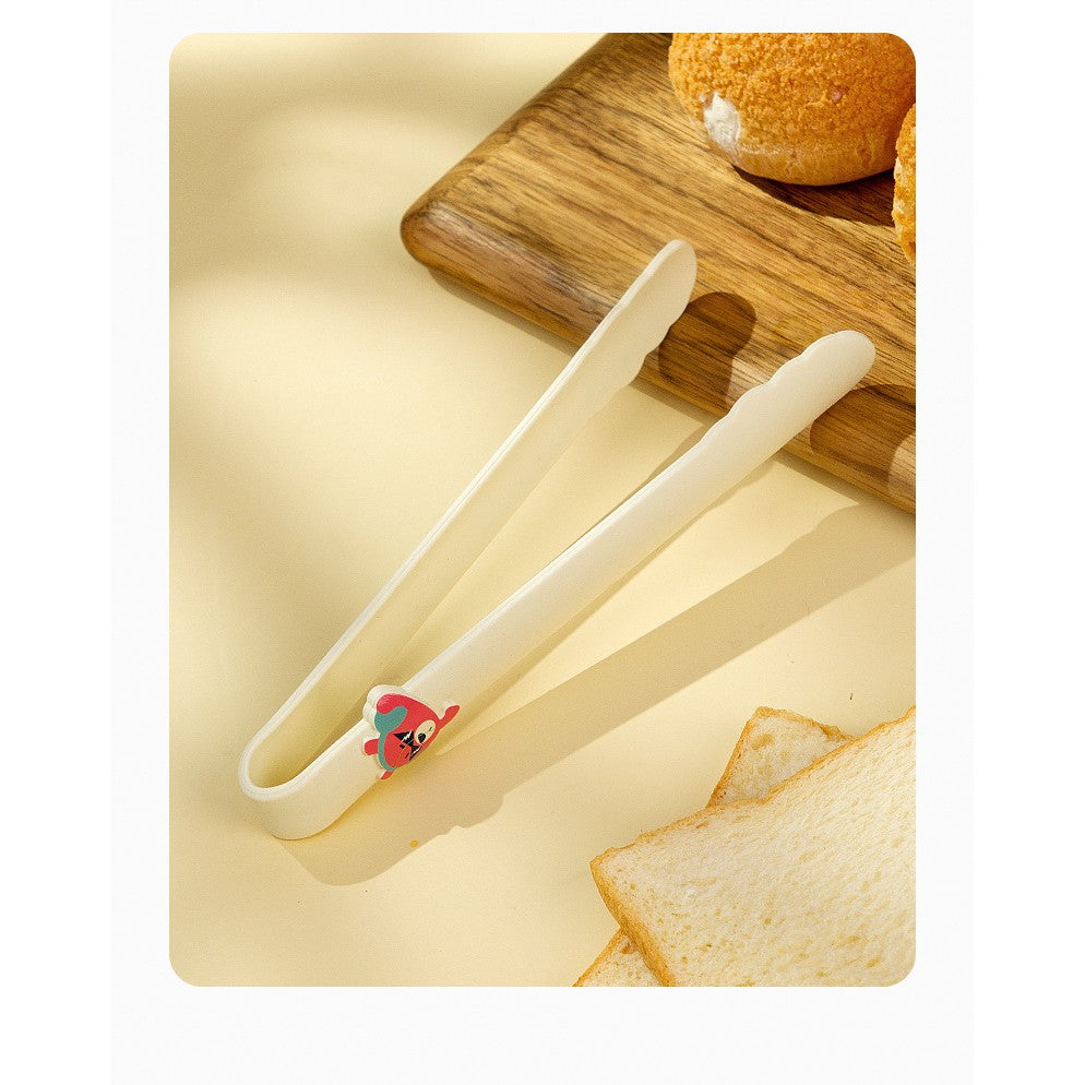 Set 4 Ustensile de Bucatarie pentru Copii, Termorezistente cu Design Animat, Silicon Alimentar Antibacterian, 13 x 24 x 5 cm, Bej