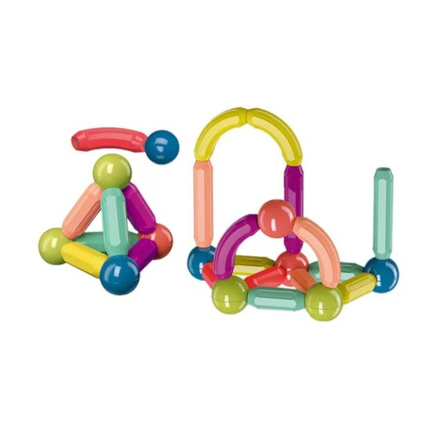 Set de Constructie Magnetica, Joc Educativ Puzzle cu Forme Geometrice, Plastic ABS, 25 Piese, 3-6 Ani, Multicolor