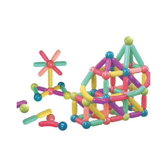 Set de Construcție Magnetic, Joc Educativ și Puzzle STEM pentru Copii 3-6 Ani, Plastic ABS și Magneți, 42 Piese, Multicolor, 20x6.5x18 cm