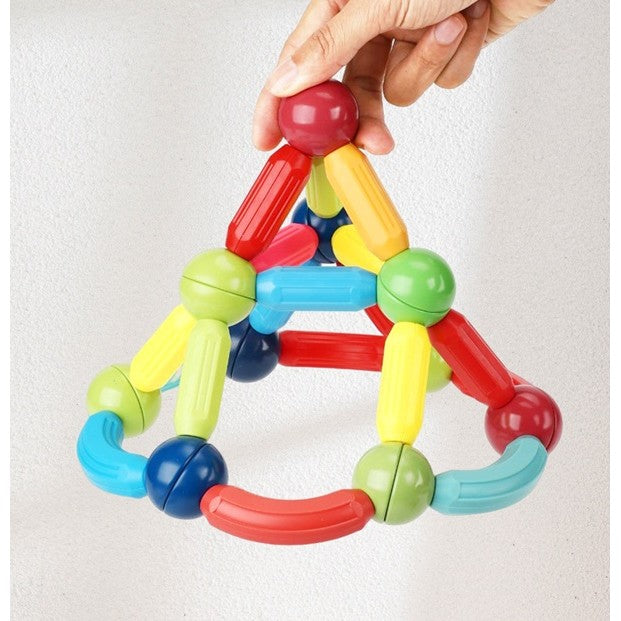 Set de Construcție Magnetic, Joc Educativ și Puzzle STEM pentru Copii 3-6 Ani, Plastic ABS și Magneți, 42 Piese, Multicolor, 20x6.5x18 cm