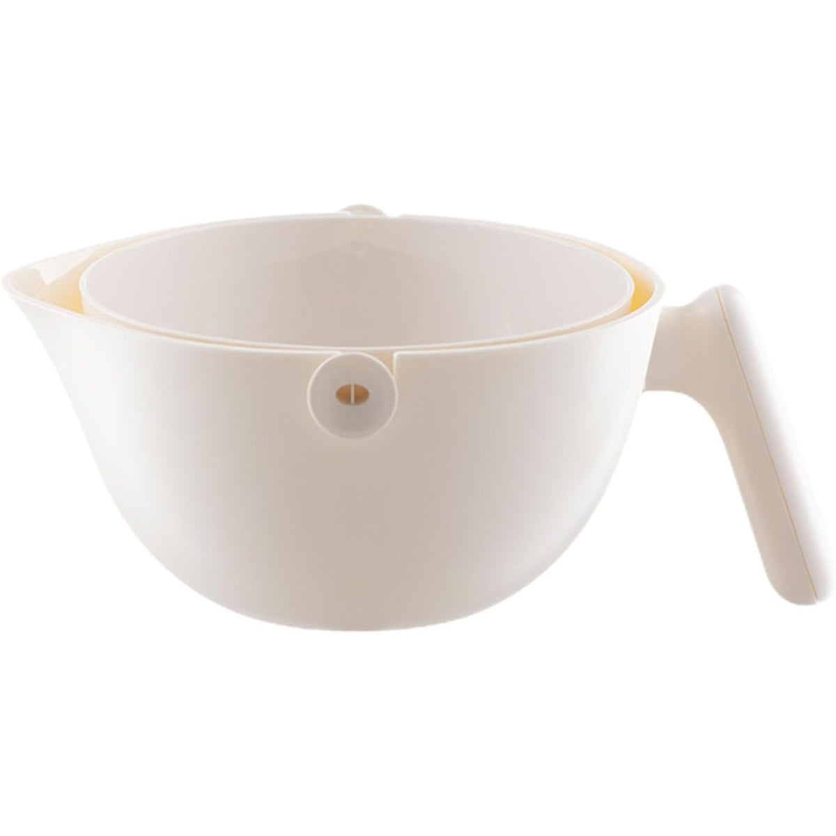 Bol cu Doua Straturi pentru Fructe si Legume, Cos de Scurgere Detasabil, Inclinare la 90 Grade, ABS si PP, Capacitate 2L, 29.9 x 22.5 x 11.8 cm, Alb