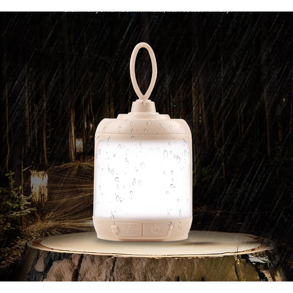 Mini Lampa LED de Camping Portabila, Lanterna Reincarcabila USB Type C, 3 Moduri Lumina, Protectie IPX4, Plastic ABS si PC, 13.8 x 6.5 cm, Alb