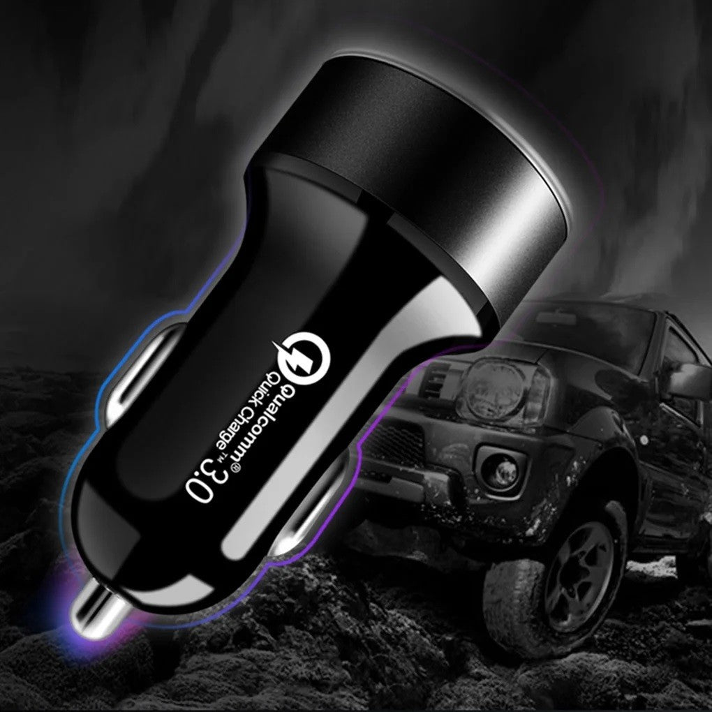 Incarcator Auto 2 in 1, Port USB Quick Charge 3.0 si Type-C Power Delivery PD 20W, Afisaj LED Tensiune Baterie, Negru