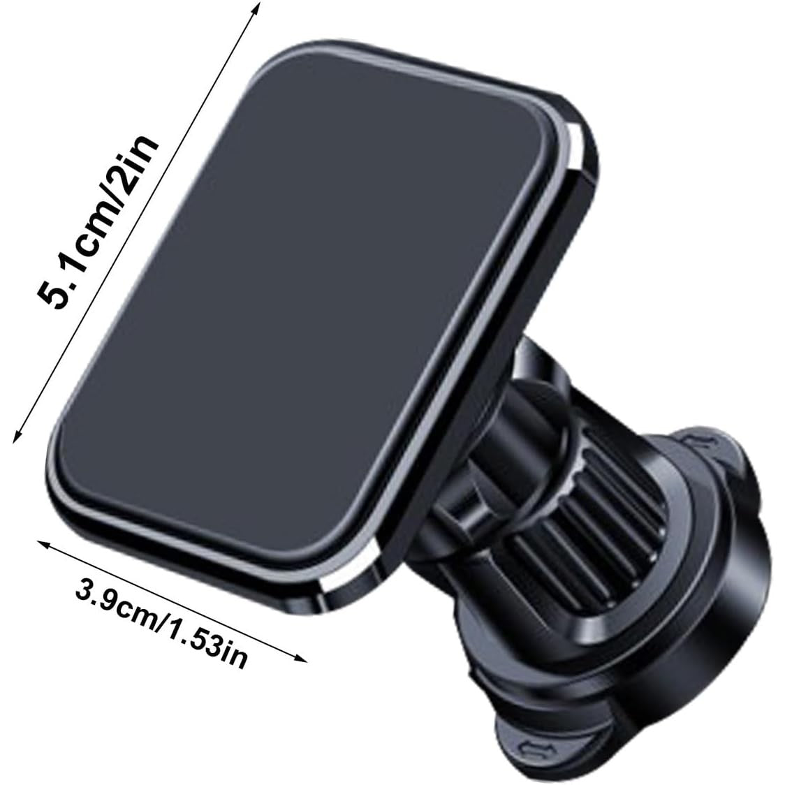 Suport Auto Telefon MagSafe, Prindere Grila Ventilatie, Magnet Puternic, Rotatie 360 Grade, Plastic si Silicon, 5.1x3.9 cm, Negru