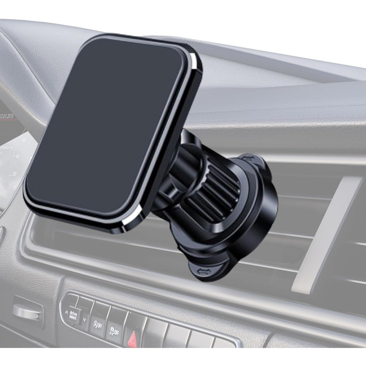 Suport Auto Telefon MagSafe, Prindere Grila Ventilatie, Magnet Puternic, Rotatie 360 Grade, Plastic si Silicon, 5.1x3.9 cm, Negru