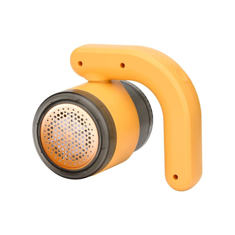 Aparat Pentru Curatat Scame, Par si Praf, Lumina LED, Lame Otel Inoxidabil, Maner Reglabil si Compartiment Colectare, 11x10.5x8.7 cm, Galben