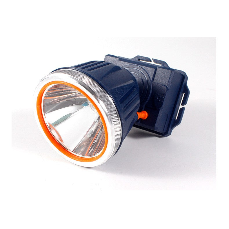 Lanternă Frontală LED Reîncărcabilă USB, Far Telescopic cu Zoom și Protecție IPX6, Plastic, 10.5x8x6.5 cm, Albastru