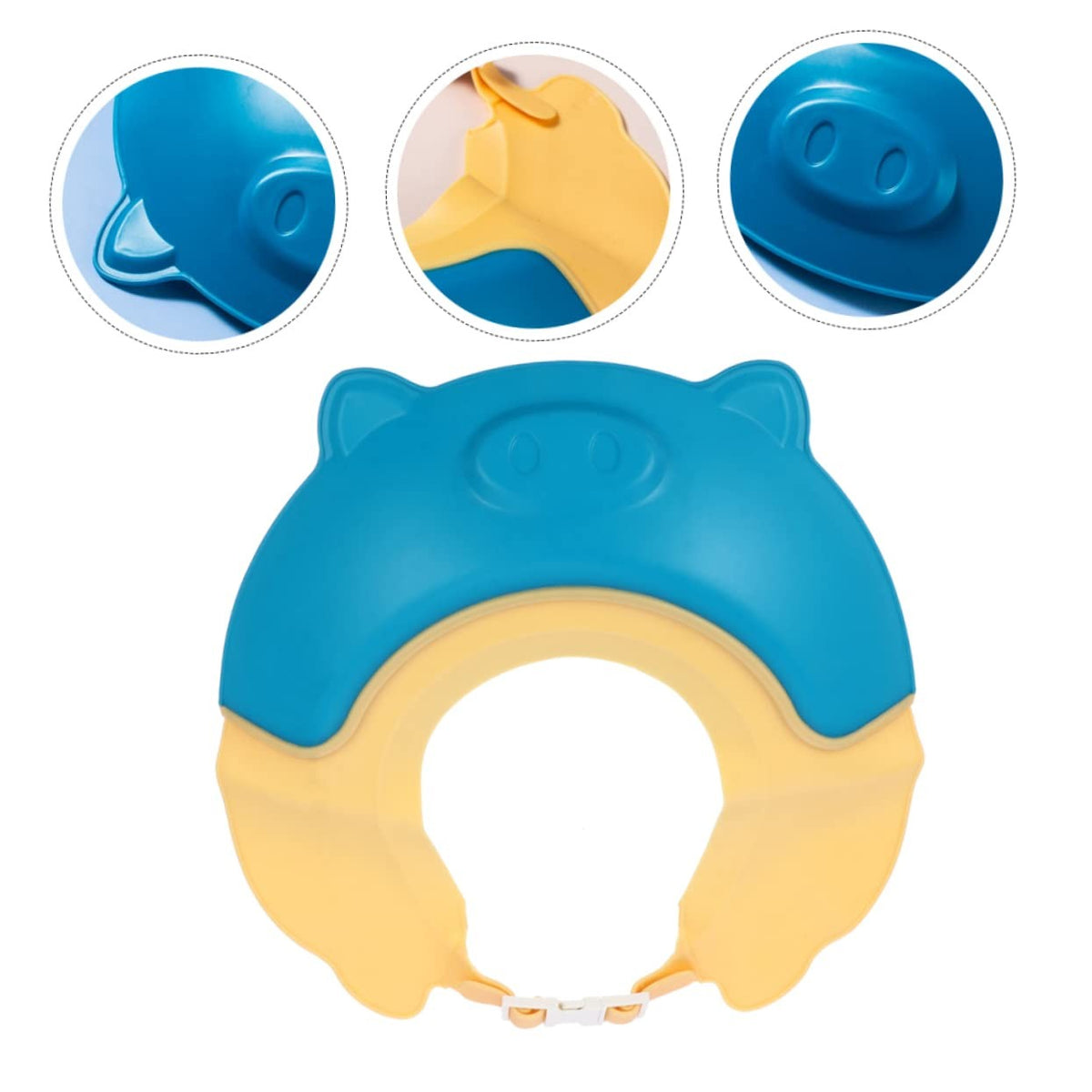 Fippy Viziera Protectie Baie Copii, Cozoroc Protectie Ochi si Urechi impotriva Samponului, Banda Ajustabila, Silicon TPE si PP, 23x23 cm, Albastru