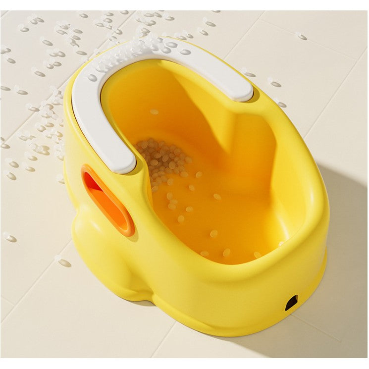 Olita pentru Copii, Portabila, Model Ratusca cu Maner, Compartiment Detasabil, Plastic Non-Toxic, Varsta +1 An, Galben