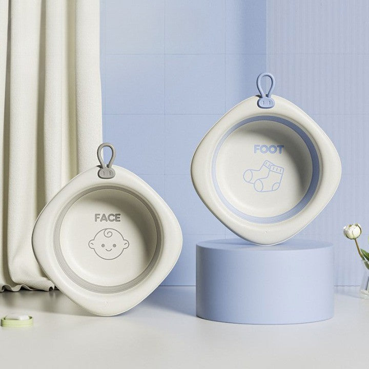 Cadita Pliabila pentru Bebelusi si Copii, Design Ergonomic cu Baza Antiderapanta, Model Romb, Plastic si Silicon, 3L, 31.5x31.5x3.5 cm, Mov