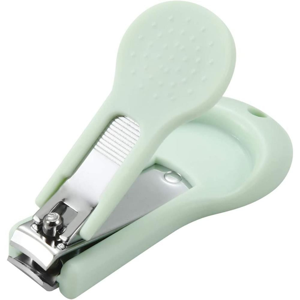 Set Ingrijire Unghii Bebelusi si Nou-Nascuti, Kit Igiena cu Foarfece, Unghiera, Pila si Penseta, ABS si Otel Inoxidabil, Cutie Depozitare Model Maimuta, 0 Luni+, Verde