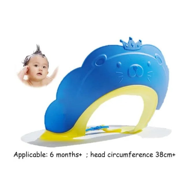 Fippy Viziera de Protectie Baie pentru Copii si Bebelusi, Protectie Ochi si Urechi Impotriva Samponului, Banda Ajustabila, Model Coronita Leu, TPE si PP, 21x20.5 cm, Albastru