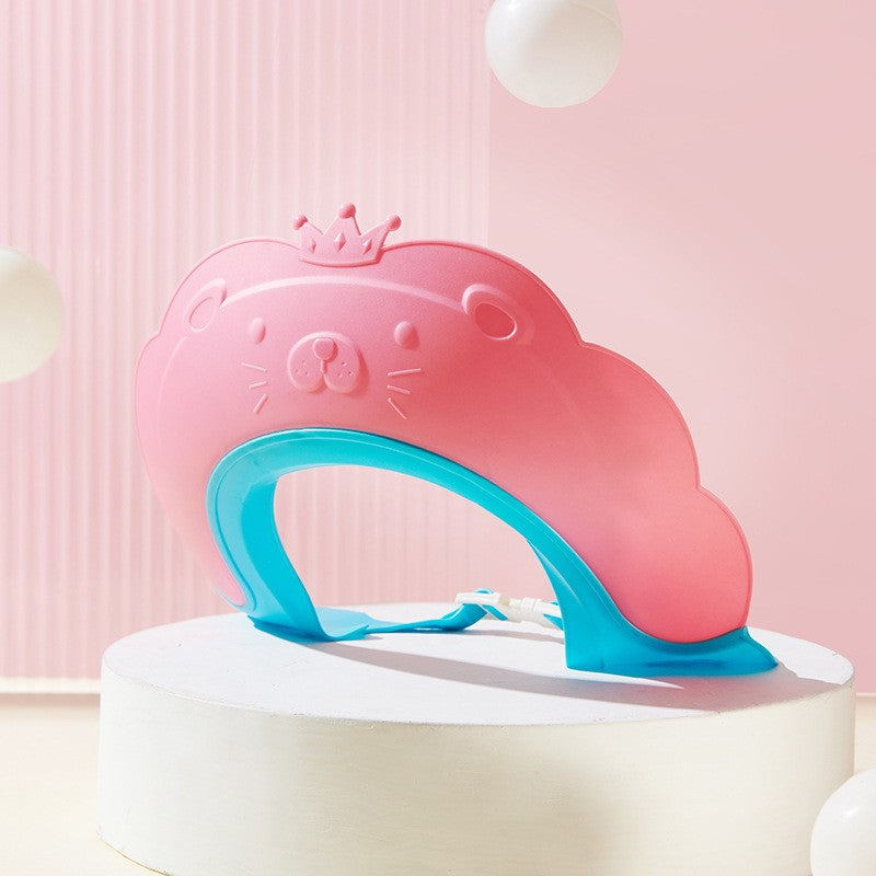 Fippy Viziera de Protectie Baie Pentru Copii si Bebelusi, Protectie Ochi si Urechi Impotriva Samponului, Model Coroana, Banda Ajustabila, TPE si Silicon, 21x20.5 cm, Roz