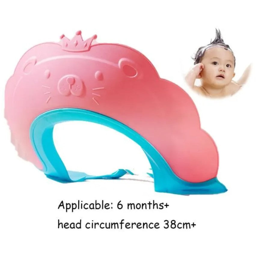 Fippy Viziera de Protectie Baie Pentru Copii si Bebelusi, Protectie Ochi si Urechi Impotriva Samponului, Model Coroana, Banda Ajustabila, TPE si Silicon, 21x20.5 cm, Roz