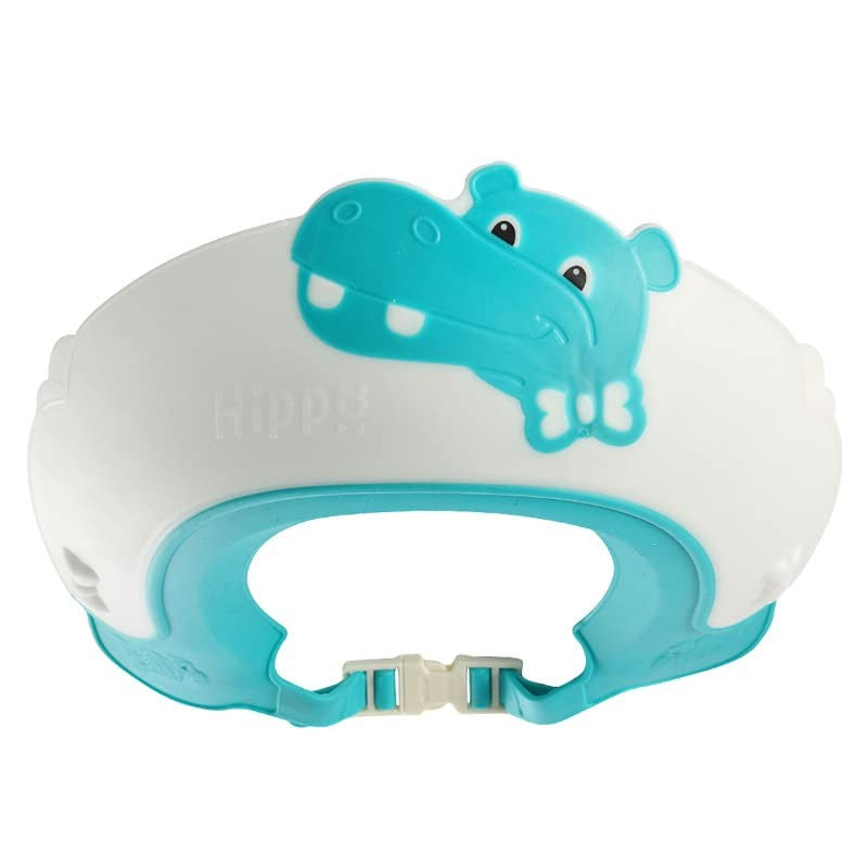 Viziera Protectie Baie Pentru Copii si Bebelusi Fippy, Protectie Ochi si Urechi Impotriva Samponului, Model Coroana, Banda Ajustabila, TPE si Silicon, 22x21 cm, Albastru