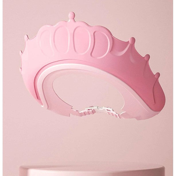 Fippy Viziera Protectie Baie pentru Copii si Bebelusi, Model Coronita, Protectie Ochi si Urechi Impotriva Samponului, Banda Ajustabila, TPE si Silicon Moale, 24x22 cm, Roz