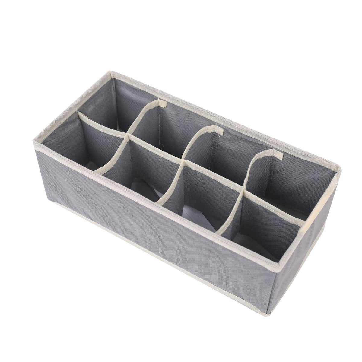 Cutie Depozitare Organizator pentru Lenjerie, Sosete si Sutiene, Design Pliabil cu 8 Compartimente, Panza Oxford si Plastic PP, 32 x 16 x 10 cm, Gri