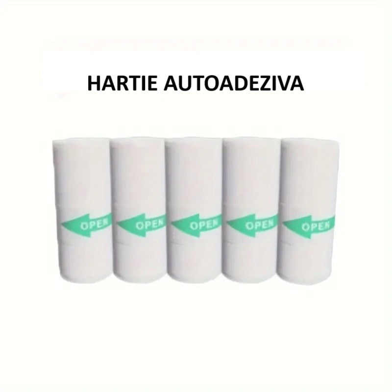 Cameră Foto Instantanee pentru Copii, Imprimare Termică Alb-Negru, Video 720P, Foto 24MP, Bluetooth, Ecran 2.4 Inch, Model Iepure, Include 10 Role Hârtie și Markere, Albastru
