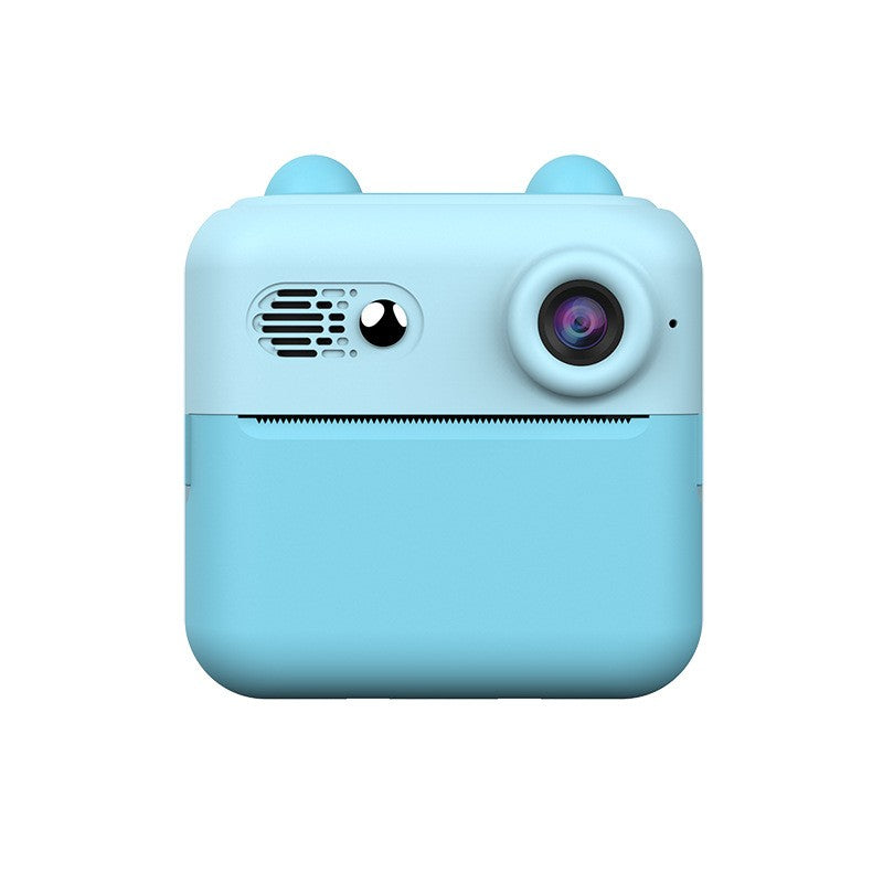 Cameră Foto Instantanee pentru Copii, Imprimare Termică Alb-Negru, Video 720P, Ecran 2.4 Inch, 24MP, Bluetooth, Baterie 1200 mAh, Include 10 Role Hârtie și Markere, Albastru