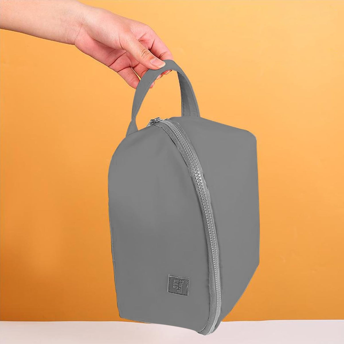 Geanta Organizator pentru Lenjerie Intima, Sutiene si Sosete, 3 in 1, Portabila pentru Calatorii, Deschidere 180 Grade, Poliester Respirabil, 23 x 13 x 13 cm, Gri