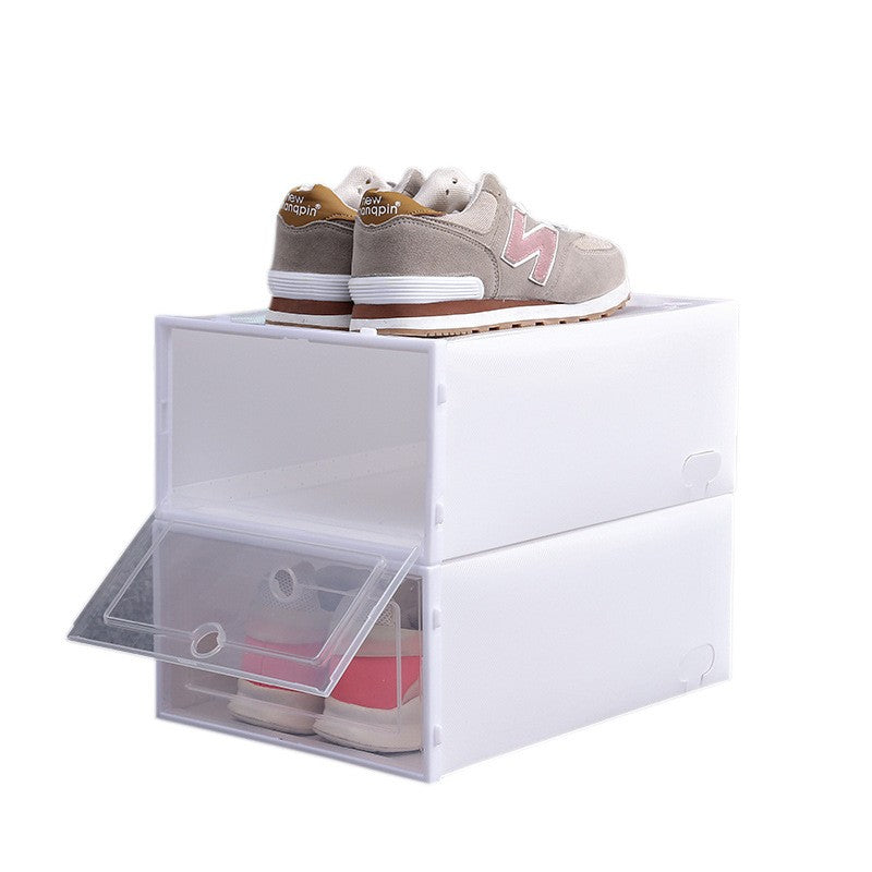 Cutie Organizator Pantofi, Tip Sertar Stivuibil cu Usa Frontala, Plastic PP Transparent, 31 x 21.5 x 12.5 cm