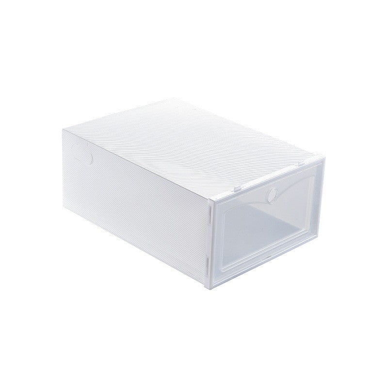 Cutie Organizator Pantofi Tip Sertar, Stivuibila si Pliabila cu Usa Frontala, Sistem Interconectabil, Plastic Polipropilena, 33 x 23 x 13 cm, Transparent cu Alb