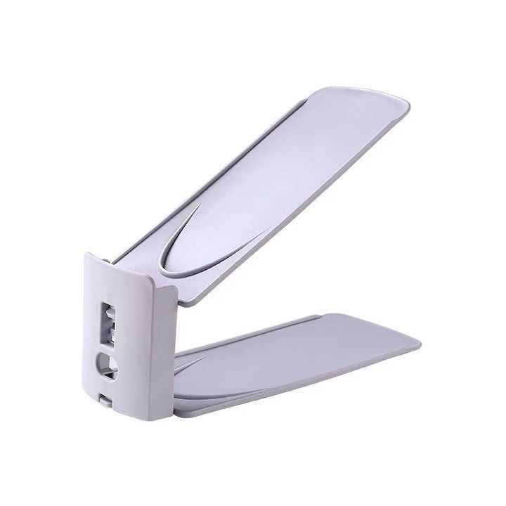 Suport pentru Pantofi Reglabil, Organizator Incaltaminte cu 2 Niveluri si Suprafata Antiderapanta, Plastic PP, 27 x 10 x 20 cm, Alb