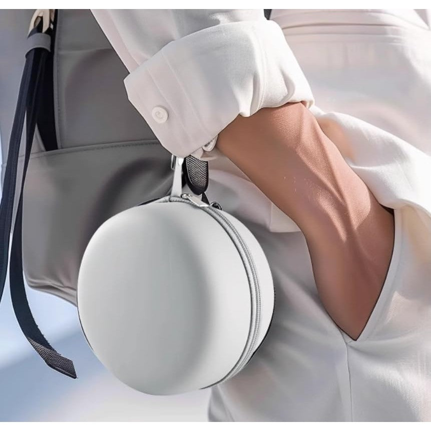 Pernă de Călătorie din Spumă cu Memorie, Design Ergonomic în Formă de U, Husă Detașabilă din Catifea, Sistem de Prindere cu Capse și Cutie Depozitare, 30x30 cm, Albastru Marin
