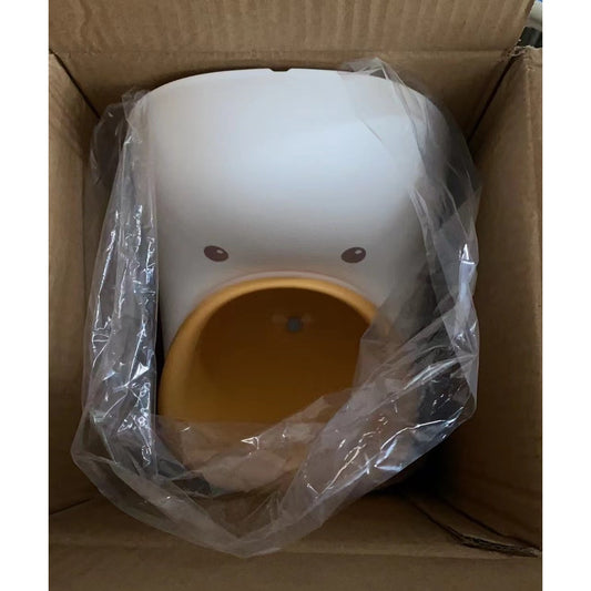 Olita Tip Pisoar pentru Copii, Design Ratusca cu Tava Detasabila, Material PP si TPE Non-Toxic, Portabila, 1 kg, 23.3 x 24 x 43 cm, Alb/Galben