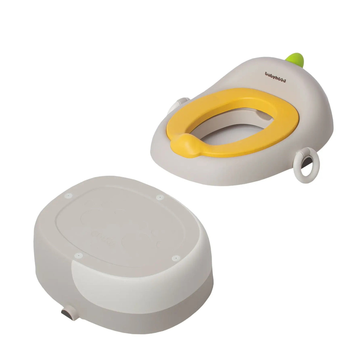 Olita pentru Copii 3 in 1, Reductor WC si Inaltator Detasabil, Portabila si Pliabila, Design Universal, cu Capac, Include 100 Saci Unica Folosinta, Gri