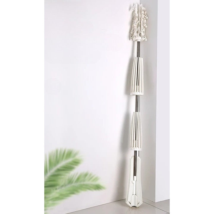 Uscator De Rufe Vertical, 3 Niveluri De Uscare, Pliabil Cu Rotire 360 Grade, Otel Inoxidabil Si ABS, 178.7 x 75 cm, Alb