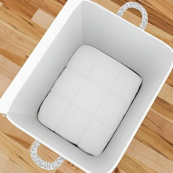 Cutie de Depozitare Haine si Lenjerie, Organizator Pliabil cu Fermoar Rezistent si Manere Ranforsate, Material Textil, 210 Litri, 61x50x71 cm, Gri