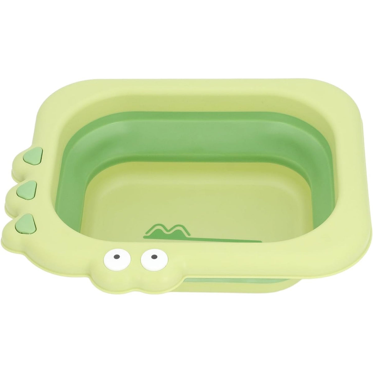 Lavoar Pliabil pentru Copii, Cadita Portabila pentru Igiena si Calatorii, Design Animale Crocodil, Material Plastic PP si TPE, 30x24.5x9 cm, Verde