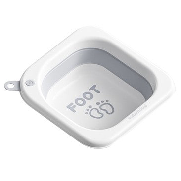 Lavoar Pliabil pentru Copii 1-8 Ani, Lighean Portabil cu Model Picioare, Design Compact pentru Calatorii, Plastic PE si PP, 3.5 L, 28.5x28.5x10 cm, Gri
