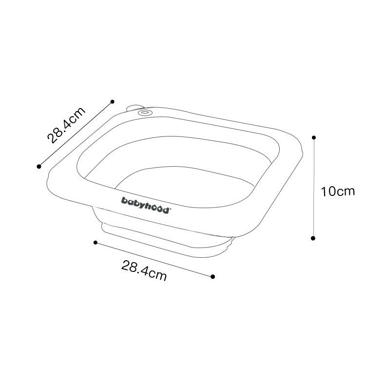 Lavoar Pliabil pentru Copii 1-8 Ani, Lighean Portabil cu Model Picioare, Design Compact pentru Calatorii, Plastic PE si PP, 3.5 L, 28.5x28.5x10 cm, Gri