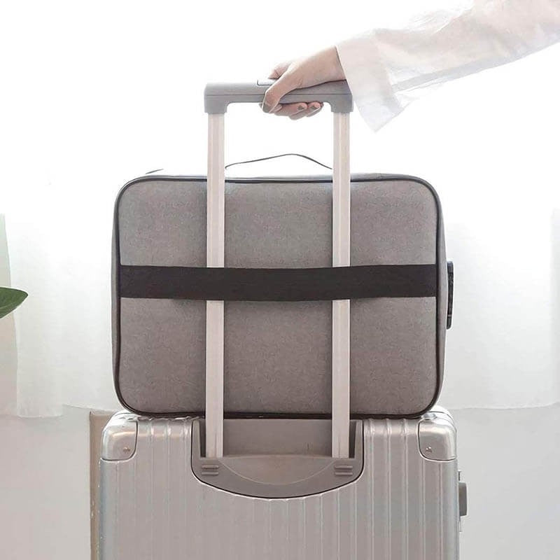 Geanta Organizatoare Documente si Acte, Sistem de Siguranta cu Cifru, Impermeabila, Panza Oxford, 5 Compartimente, 37 x 20 x 27 cm, Gri