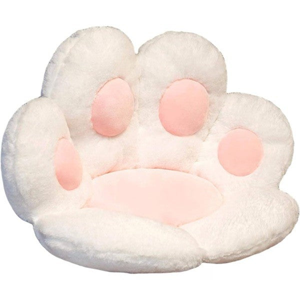 Perna Decorativa Model Laba de Pisica, Perna Ergonomica pentru Scaun sau Podea, Material Plus Moale si Bumbac PP, 80 x 70 cm, Alb