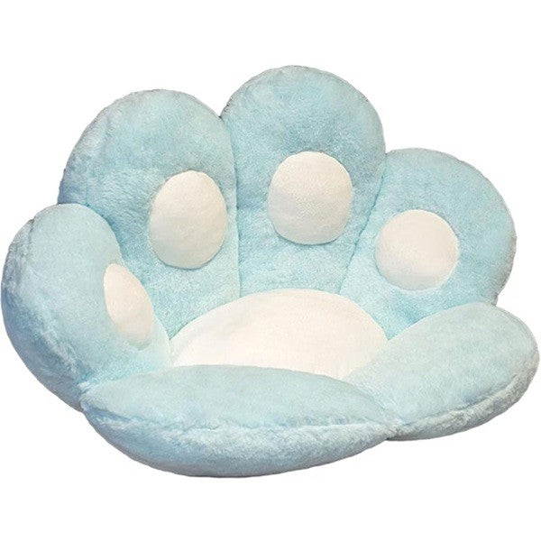 Perna Decorativa Laba de Pisica, Sezut Moale pentru Scaun si Podea, Design Ergonomic cu Doua Fete, Plus si Bumbac PP, 80 x 70 cm, Albastru Deschis