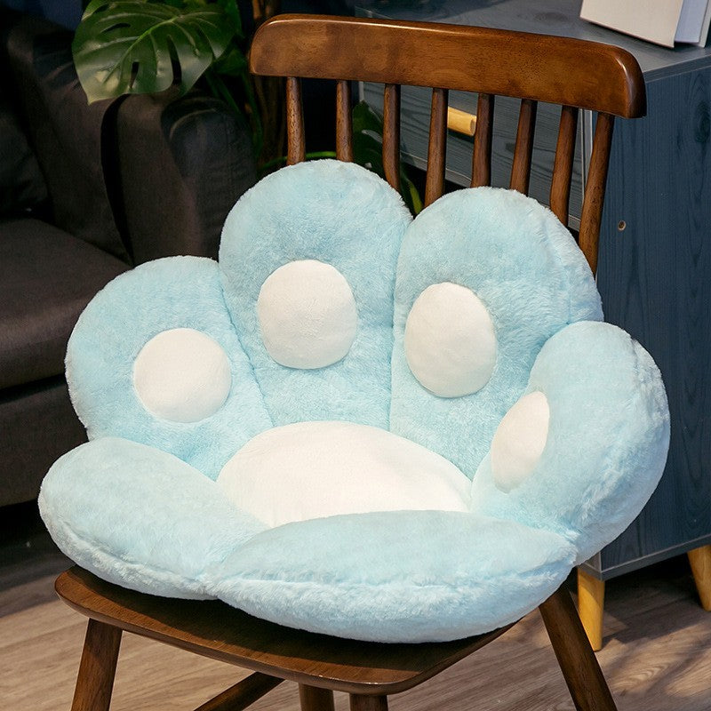 Perna Decorativa Laba de Pisica, Sezut Moale pentru Scaun si Podea, Design Ergonomic cu Doua Fete, Plus si Bumbac PP, 80 x 70 cm, Albastru Deschis