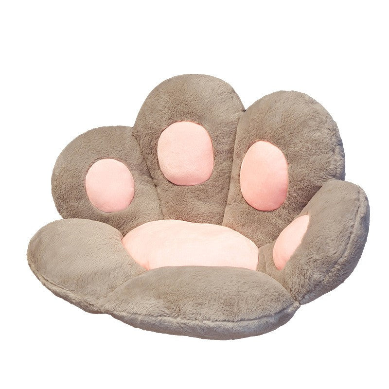 Perna Decorativa Model Laba de Pisica, Perna Sezut Ergonomica pentru Scaun sau Podea, Material Plus Moale si Umplutura Bumbac PP, 80 x 70 x 10 cm, Gri